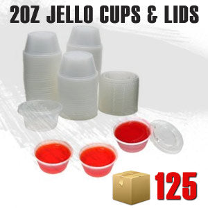 Jello Shot Cups and Lids 125 Pack