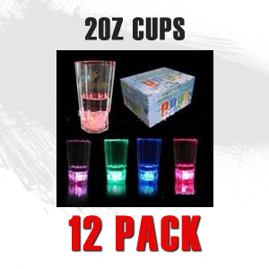 LED Crystal Shot Glass - 2oz - 12 pack